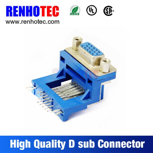 Right Angle Connector Dual Port 15 Pin D_SUB Connector